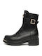 Leder Damen Stiefeletten Ankle Boots Schwarz