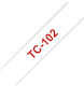 Brother P-touch Tc-102 Roșu Pe Transparent 12 Mm