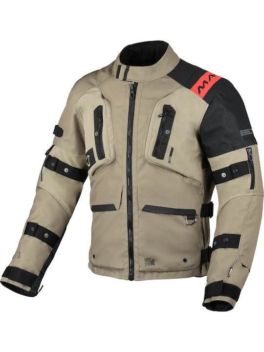 Macna Higera Men Riding Jacket Softshell 4 Seasons Waterproof Sand Black