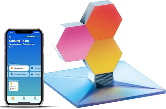 Smart Διακοσμητικό Φωτιστικό Cololight Plus Kit 1x Base 3x Lighting Modules 3x Connectors 1x Controller LED RGBW Hexagon 8.6x7.45x3.05εκ.