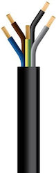 Flexible Cable H05vv-f 5x1 5mm² Black 100m/roll