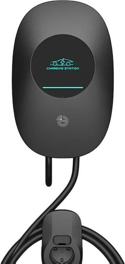 Wandmontierter Einphasiger Elektroauto-Ladestation 7.4kW mit Integriertem Kabel Typ 2 (JG-06243)