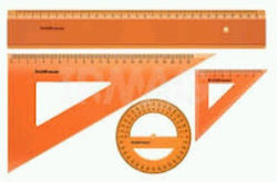 ErichKrause Geometrische Werkzeuge Satz Durchsichtig 30cm Orange