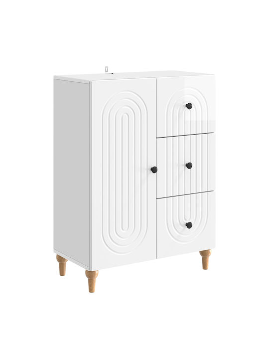 Wooden Sideboard with Drawers White 66x34.5x90cm