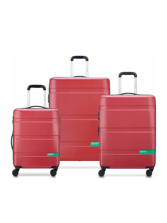 Delsey Paris X Suitcases Hard Red with 4 Wheels Set of 3 Pieces