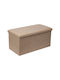 Living Room Stool with Storage Space Upholstered with Fabric Greatness Beige-Brown 76x38x38cm