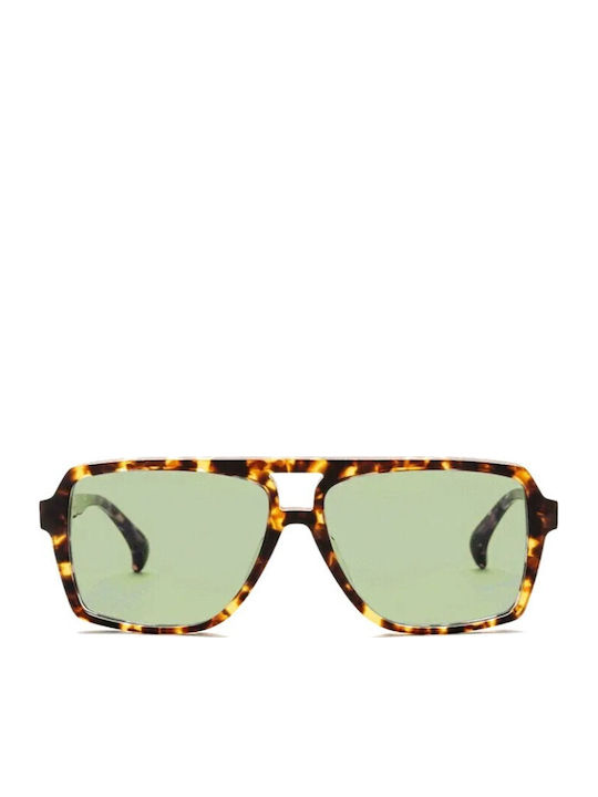 Am Eyewear Sonnenbrillen Braune mit Horn umrandetem Rahmen