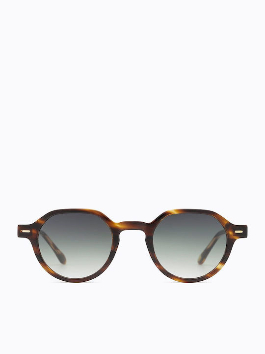 Carolina Lemke Unisex Sunglasses With Brown Tartaruga Horn-Rimmed Frame And Gradient Lens 501112