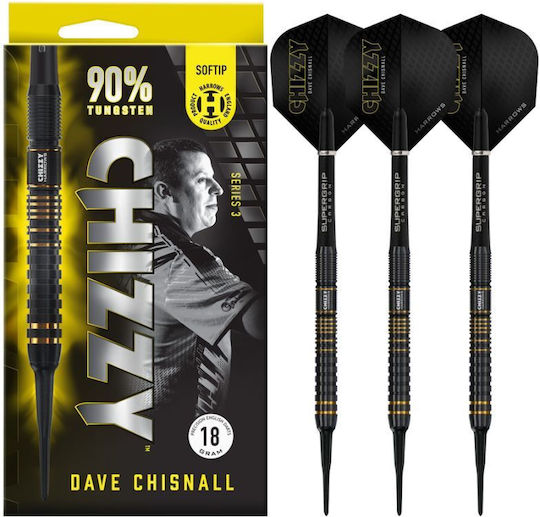 Harrows Chizzy Dave Chisnall 3 Darts 90% Softip Black