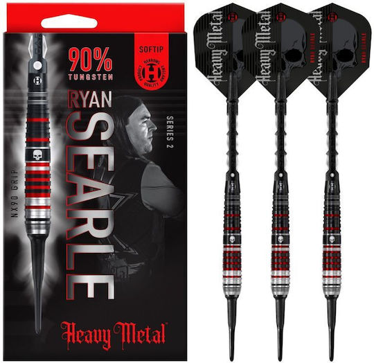 Harrows Heavy Metal Darts Ryan Searle 2 90% Softip Schwarze