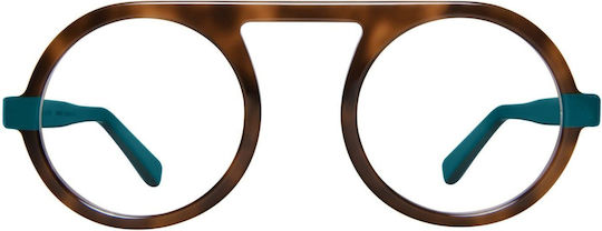 Zeus & Dione Spiral Damen-Acetat-Brillengestell Braun Schildpatt 390160