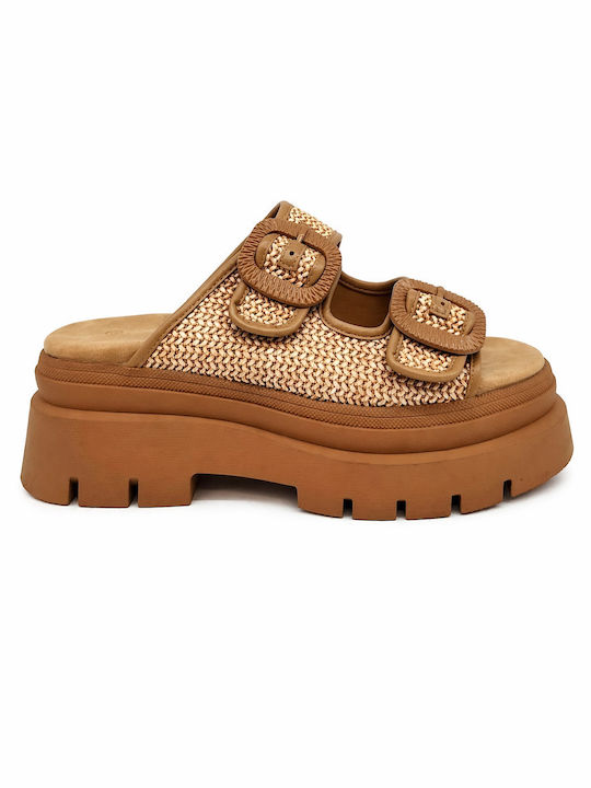 Alta Moda Women's Flat Sandals Flatforms Beige