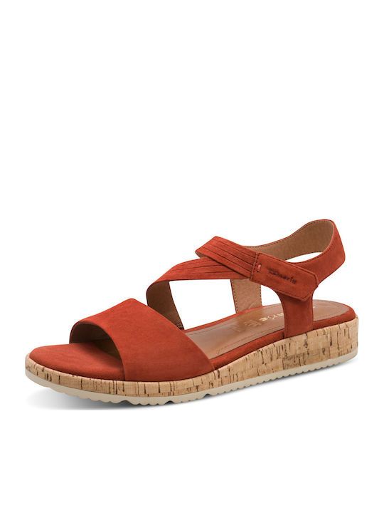 Leather Women's Sandals Red