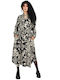 Summer Midi Shirt Dress Black and White