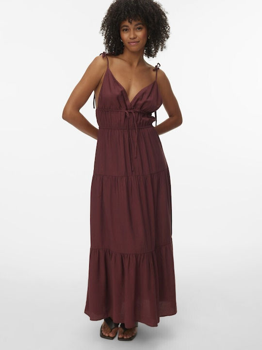Vero Moda Лятна Maxi Рокля Бордо