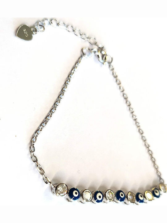 Amalfi Accessories Women's Bracelet with Eye Design in Silver