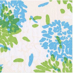 Парти Салфетки Luncheon Chrysanthemum Тюркоазено Лайм 16.5x16.5см Caspari 20 Бройки Парти Салфетки Luncheon Chrysanthemum Тюркоазено Лайм 16.5x16.5см Caspari 20 Бройки