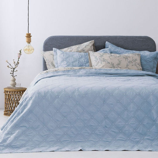 Palamaiki Ifigeneia Set Paturi & Cuverturi Pat Superdublu Denim 220x240cm 3 Bucăți