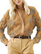 Long Sleeve Women's Shirt Gold Floral
