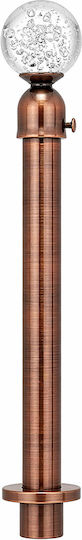 Extendable Metallic Single Curtain Pole Φ16mm 160-310cm Bronze
