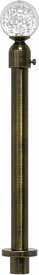 Extendable Metallic Single Curtain Pole Φ16mm 110-210cm Antique Bronze