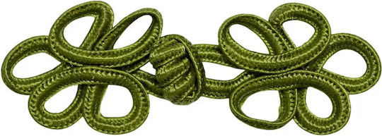 Decorative Fastener Pasamanteri Cord Olive Green Size 8cm x 3cm 1 Piece