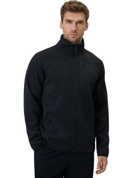4F Herren Fleecejacke Tiefschwarz Melange