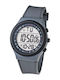 Digital Men's Watch 46mm Battery with Gray Rubber Strap