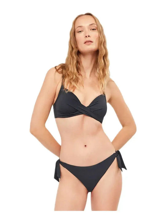 Bikini Slip με Κορδονάκια Μαύρο