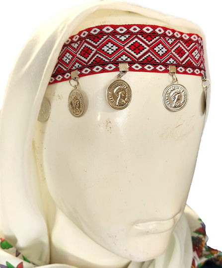Bentiță Tradițională de Frunte cu Monede Placate cu Aur sau Argintii – Accesoriu pentru Costum Silver