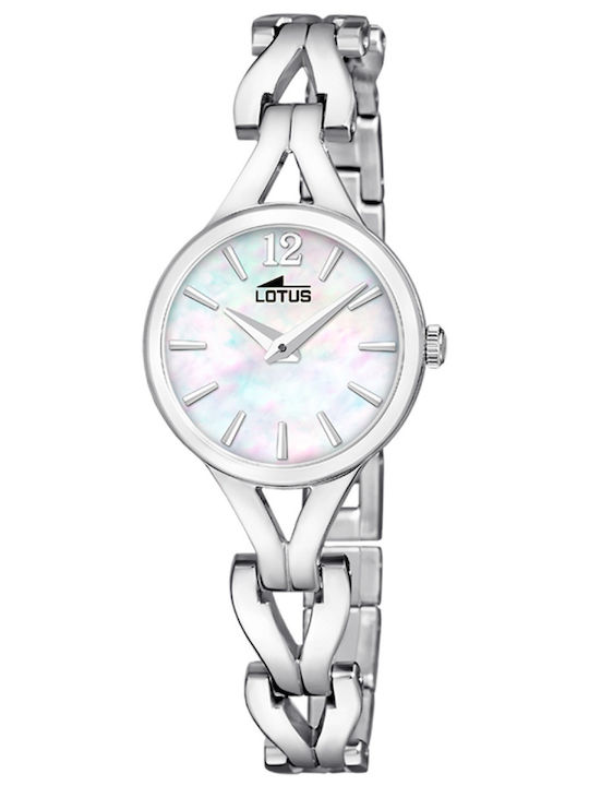 Lotus Watches Мъжки Часовник На Батерия Със Сребриста Метална Гривна