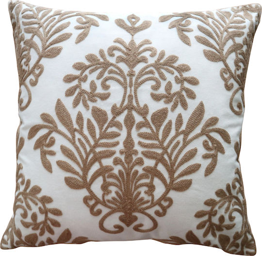 Dimeco Διακοσμητική Μαξιλαροθήκη Beige 45x45εκ.