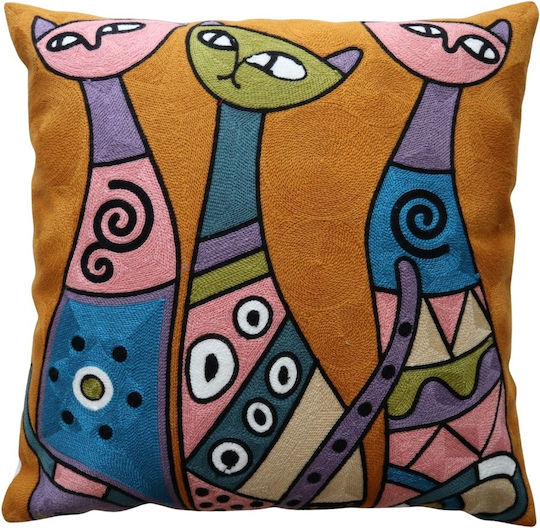 Dimeco Silk Fashion Mehrfarbiger Dekorativer Kissenbezug 45x45cm