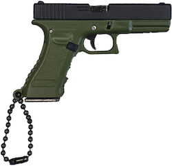 Glock G17 Пистолет Миниатюра Ключодържател Черно OD Зелено
