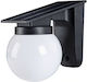 Led Solar Wall Light IP65 Ball Shape 2.8w 5v 100lm 7 SMD Lighting 3000k & Light Sensor