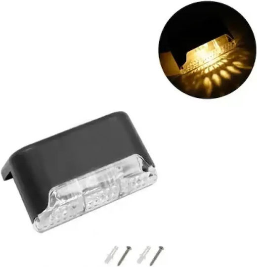 Ηλιακά Γωνιακά Φωτιστικά Led Ip65 Θερμό Λευκό Φωτισμό 4 Τεμάχια Μαύρο