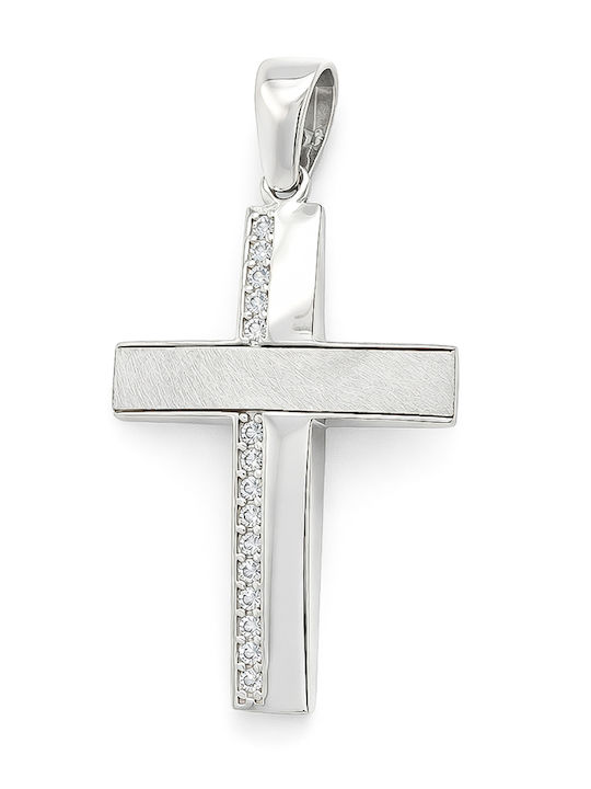 Daskalakis Women's 9K White Gold Cross Without Chain