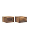 Wooden Brown Bedside Tables 2 Pieces 34.5x33x20cm