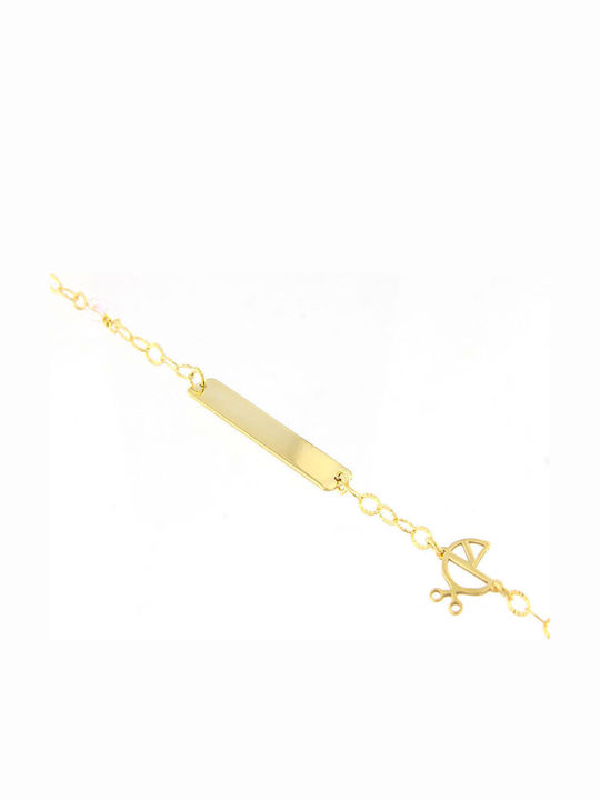Ios Kids Bracelet ID from Gilded Silver with Stones