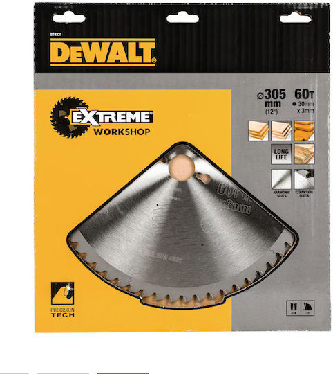 Dewalt Dt4331-qz Cutting Disc Wood 305x30x60t Atb 5°
