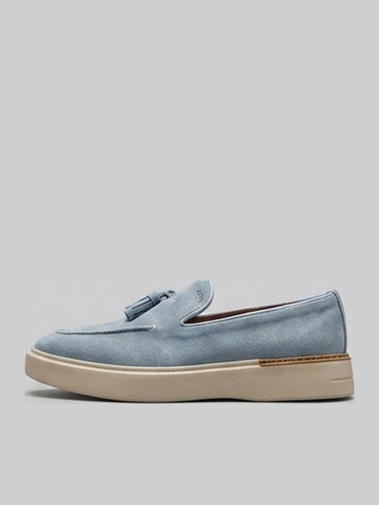 Boss Shoes Suede Ανδρικά Loafers σε Μπλε Χρώμα