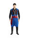 Traditional Blue Cretan Costume for Adults Greek Made Mark109 with Scarf Leggings Decorative Chain Without Shirt