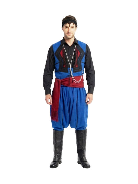 Traditional Cretan Costume Blue Adults Greek Ma...