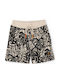 Kinder Shorts Bermudas Stoff Schwarz/Beige