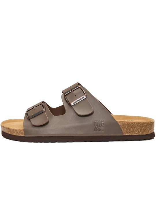 Funky Buddha Leather Men's Sandals in Brown Colour