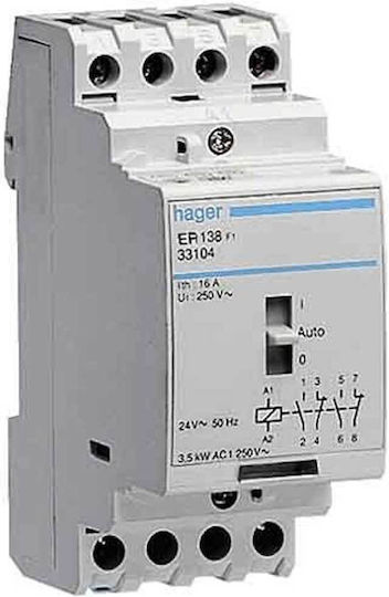 Hager Ρελέ Ράγας 16A με Τάση 24V