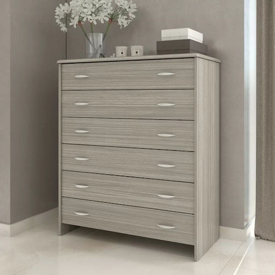 Kommode Schlafzimmer Holz mit 6 Schubladen Olive 86x43x112cm
