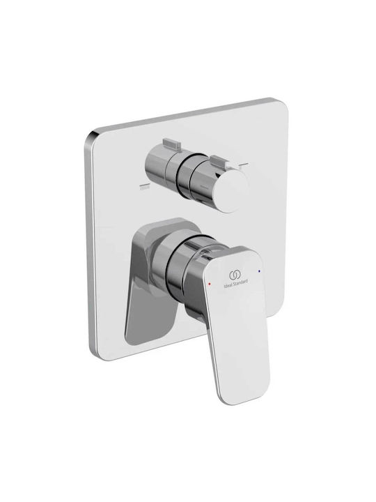 Ideal Standard Built-in Battery Mixer for Shower 2 Exits Silver