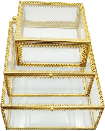 Trends Set of 3 Glass Decorative Boxes
