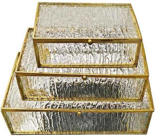 Trends Set of 3 Glass Decorative Boxes